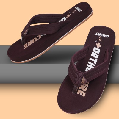 Dashny Men Men Casual Orthocure health comfortable indoor/outdoor flip flops & slippers Slippers(Brown 11)