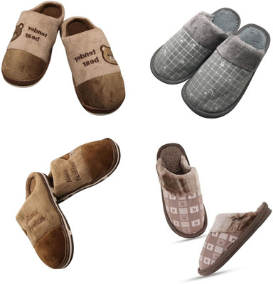 Mahi Enterprises Men Flip Flops(Beige, Grey, Brown, Brown , 9)