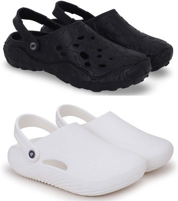 KAPYANSH Men Slippers(Black, White , 7)