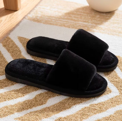 Sale YUG Women Flip Flops(Black , 4)