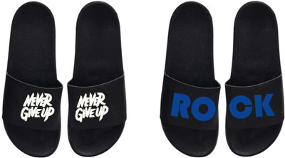 nvisan Men Slides(White, Blue , 8)