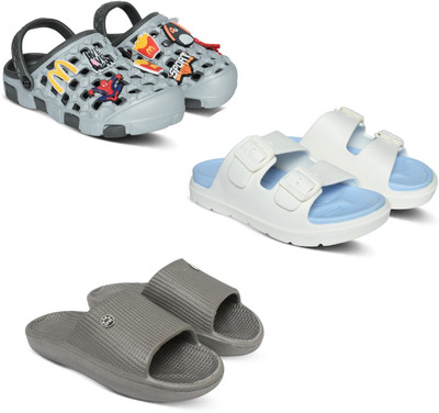 Acorn Men Slides(Grey, Blue, Grey , 7)