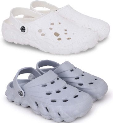 Kapani Fashion Men Slippers(White, Grey , 6)