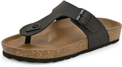 El Paso Men Flip Flops(Black , 7)