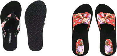 BOOMBEAUTY Women Flip Flops(Multicolor , 4)