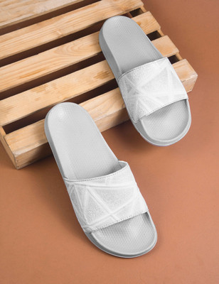 M7 By Metronaut Men Slides(White, Grey , 10)