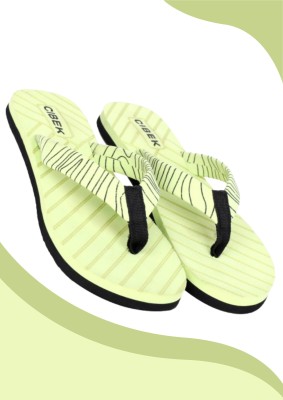 CIBEK Women Flip Flops(Green , 6)