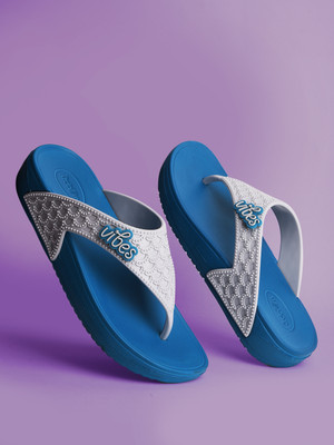 action Women Slippers(Blue , 8)
