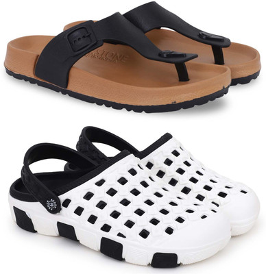 Kapani Fashion Men Slippers(Beige, Black , 7)