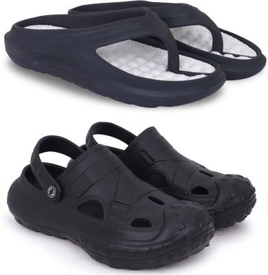 Kapani Fashion Men Slippers(Black, Black , 6)
