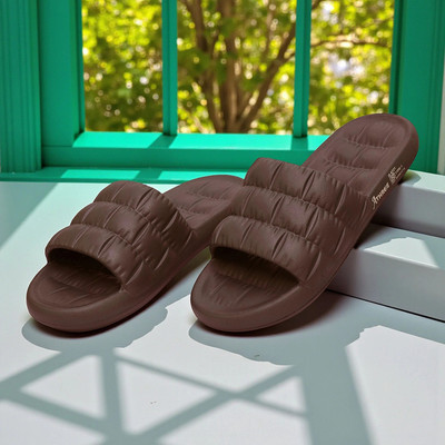 athree Men Slippers(Brown , 8)