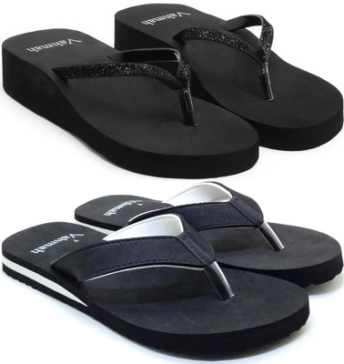 VAHMAH Women Slippers(Black, Black , 5)
