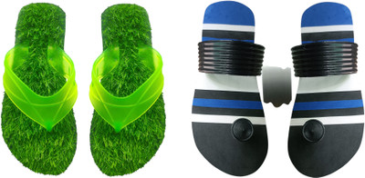 skyflip Men Slides(Blue, Green, Black , 8)