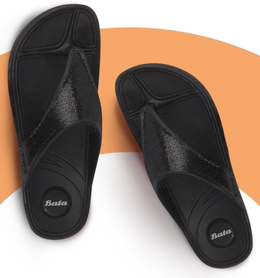 Bata Women Slippers For Women (Black) Flip Flops(Black , 8)