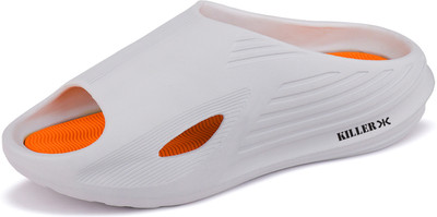 KILLER Men Flip Flops(Grey, Orange , 10)