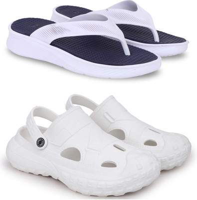 Kapani Fashion Men Slippers(Blue, White , 8)