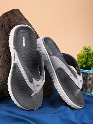 Onsole Men Flip Flops(Grey , 9)