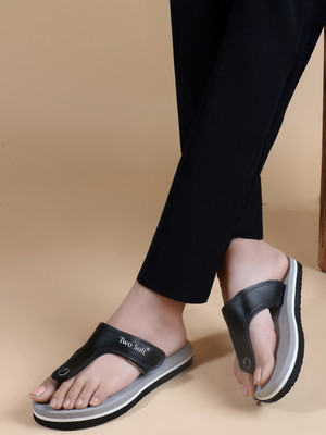 TWO SOFT Women Slippers(Grey , 4)