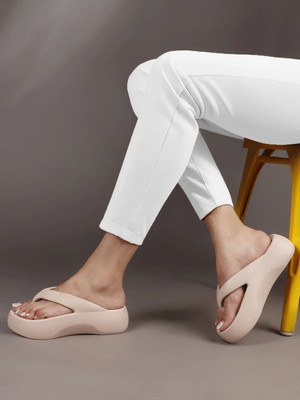 SUKUN Women Slides(Beige , 5)