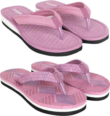 CIBEK Women Doctor step with cibek comfortable extra soft daily wear women slipper pack of 2 Flip Flops(Multicolor , 5)