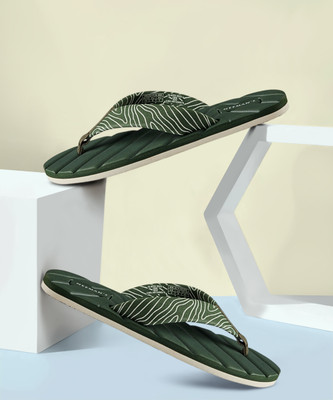 Neemans Men Flip Flops(Olive, Beige , 10)