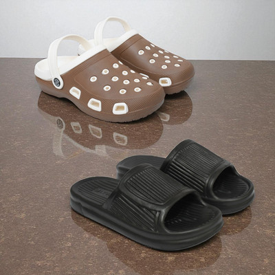 Acorn Men Slides(Brown, Black , 8)