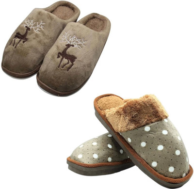 Mahi Enterprises Men Flip Flops(Beige, Brown , 8)