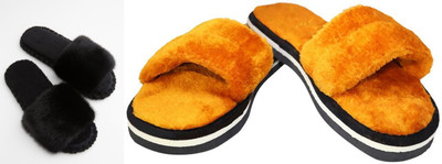 rexizone Women Flip Flops(Black, Tan , 7)