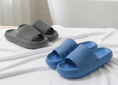 Dee Rook Men Slippers(Black, Blue , 7)