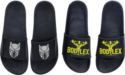 Digimahadev Men Flip Flops(Gold, Yellow , 7)