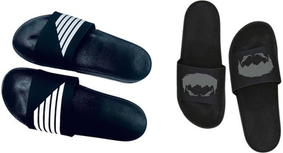 nvisan Men Slides(White, Grey, Black , 7)