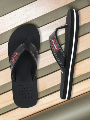 TREATTOES Men Comfortable Trending and Stylish Orthopedic Diabetic Non-Slip Lightweight Men's Flip Flops(Black, White , 9)