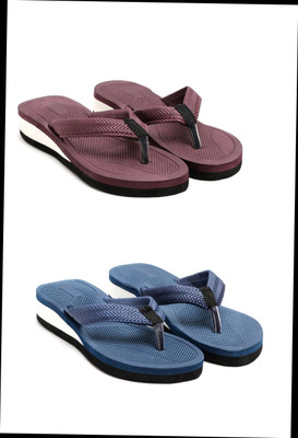 HOC Women Slippers(Maroon, Navy , 5)