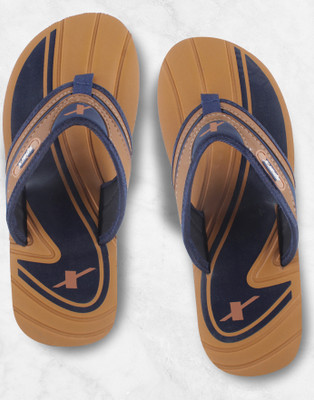 Sparx Men Flip Flops(Tan, Blue , 9)
