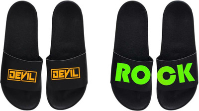 nvisan Men Slides(Green, Black, Yellow , 6)