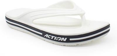 action Men Lightweight Comfortable Cushioned Stylish Flip Flops(White , 7)