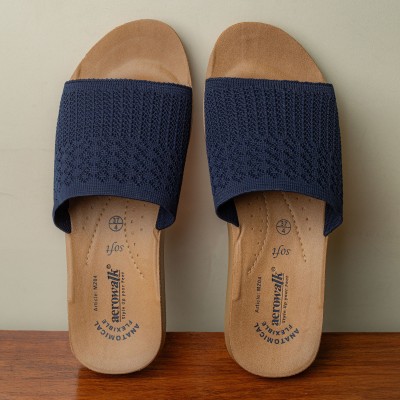 aerowalk Women Slides(Navy , 5)