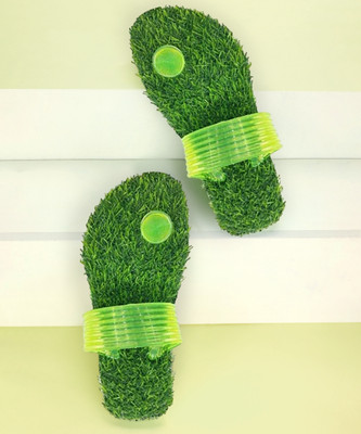 Shanti Enterprises Men Flip Flops(Green , 6)