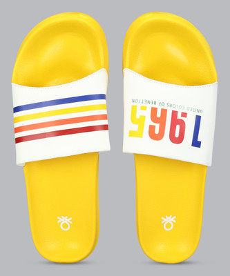 United Colors of Benetton Men Slides(Yellow , 6)