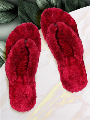 Bhains Ki Ankh Women Flip Flops(Maroon , 6)