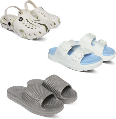 Acorn Men Slides(White, Blue, Grey , 10)
