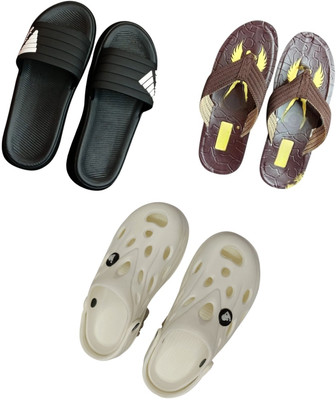 BLIBBERS Men Slippers(Black, Brown, White , 9)