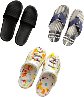 BLIBBERS Men Slippers(Black, Blue, Multicolor , 9)