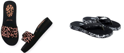 BOOMBEAUTY Women Flip Flops(Multicolor , 7)