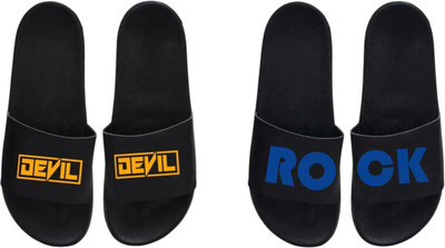 nvisan Men Slides(Orange, Blue , 8)