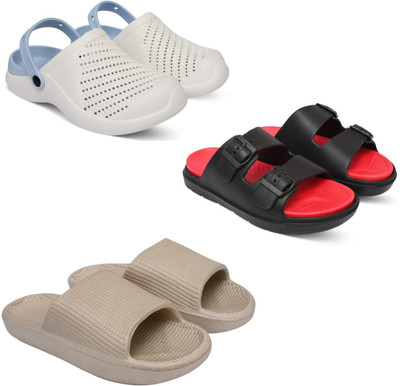Acorn Men Slides(Blue, Red, Beige , 7)