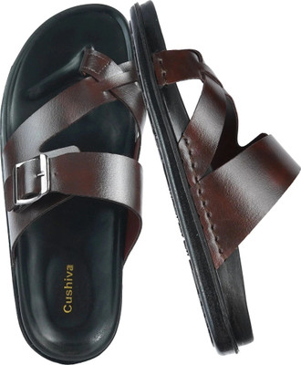Cushiva Men Slippers(Brown , 7)