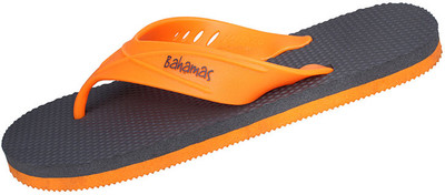 BAHAMAS Men Flip Flops(Grey, Orange , 6)