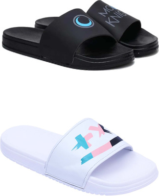 ABN Men Slippers(Black, White , 10)