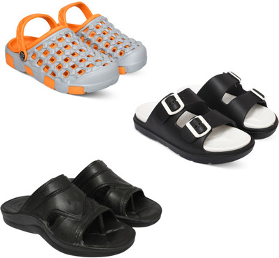 Acorn Men Slides(Orange, Black, Black , 6)